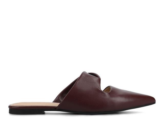 Women's Journee Collection Enniss Mules in Oxblood color