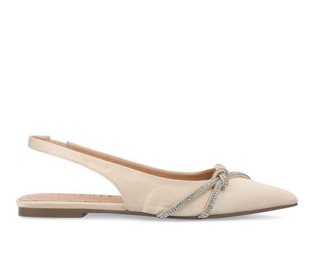 Women's Journee Collection Rebbel Slingback Mules in Champagne color