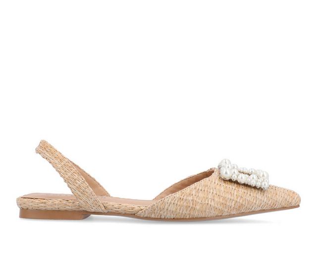 Women's Journee Collection Hannae Slingback Mules in Natural color