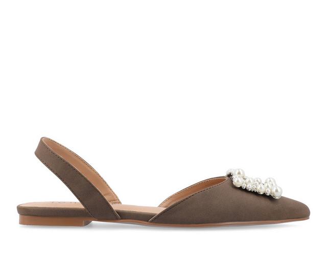 Women's Journee Collection Hannae Slingback Mules in Brown color