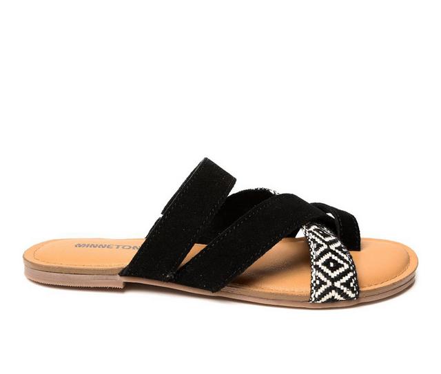 Women's Minnetonka Faribee Sandals in Black Geo Multi color