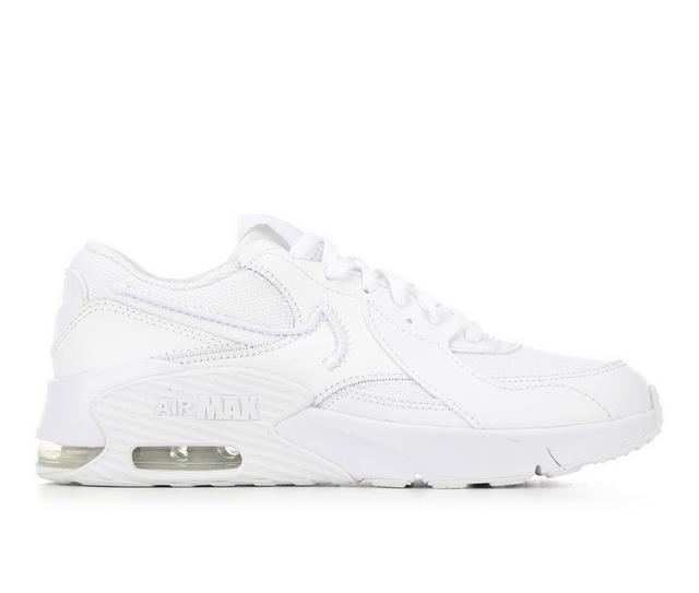 Girls' Nike Big Kid Air Max Excee New Mesh GS Running Shoes in White/White color
