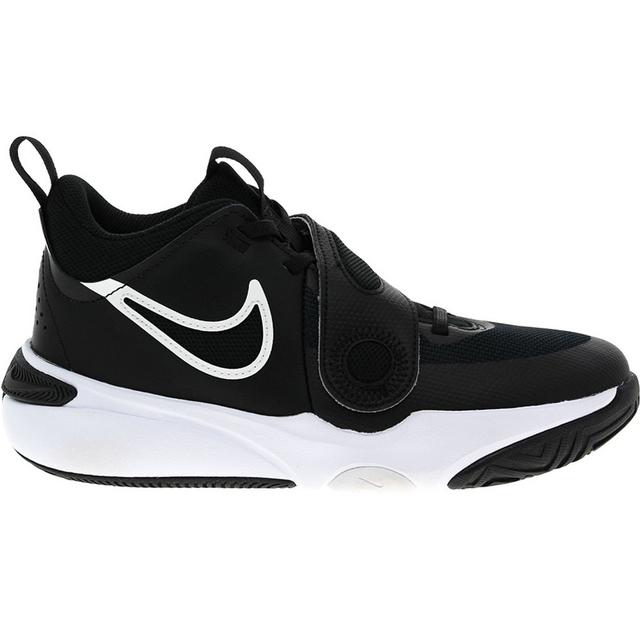 Girls' Nike Big Kid Team Hustle D11 Basketball Shoes in Black/White color
