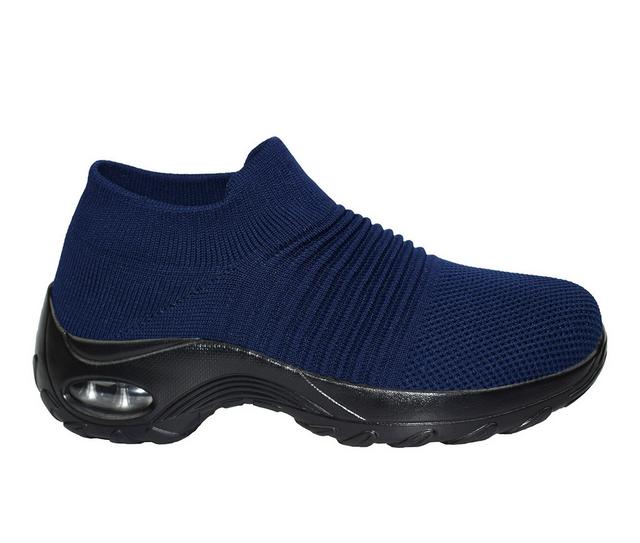 Women's AdTec Women's Comfort Mesh Slip On Sneaker in Navy color