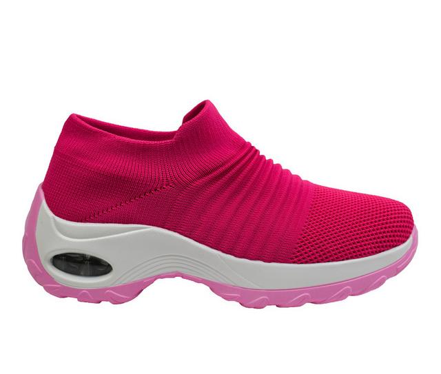 Women's AdTec Women's Comfort Mesh Slip On Sneaker in Pink color