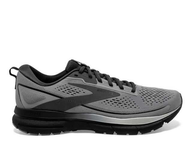 Men's Brooks Trace 3 Running Shoes in GRY/BLK/EBO color