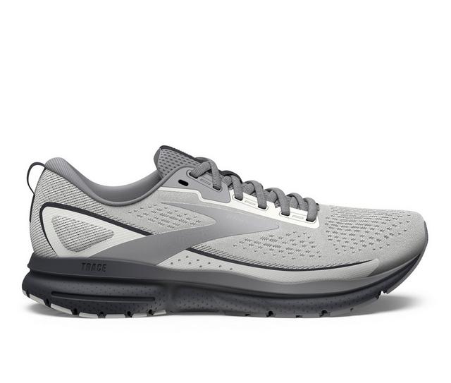 Men's Brooks Trace 3 Running Shoes in Wht/Alloy/Ebony color