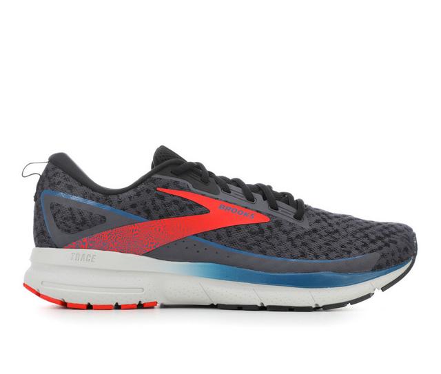 Men's Brooks Trace 3 Running Shoes in Black/Red/Blue color