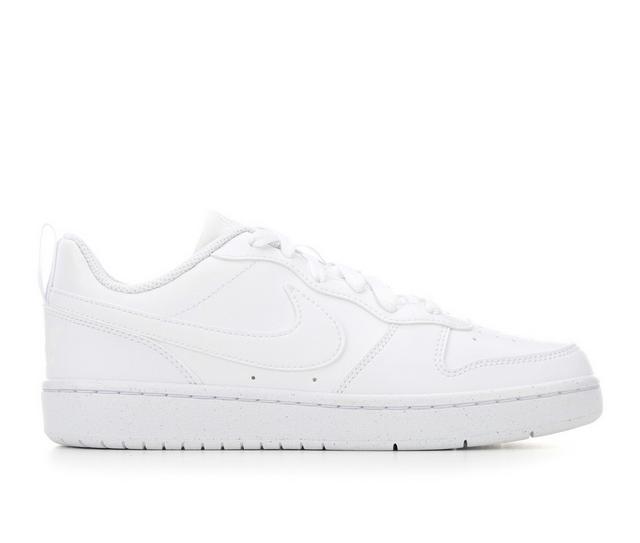 Boys' Nike Big Kid Court Borough Low Recraft GS Sneakers in White/White color