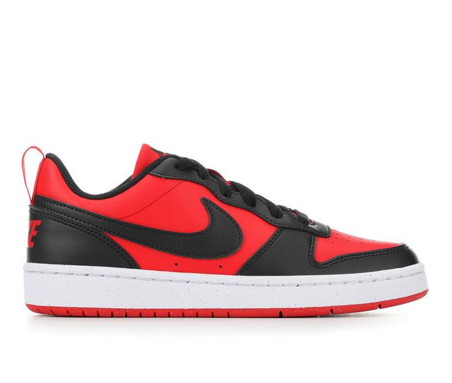 Boys' Nike Big Kid Court Borough Low Recraft GS Sneakers in UnivRed/Blk/Wht color