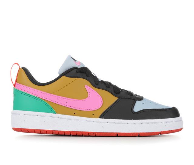 Kids' Nike Big Kid Court Borough Low Recraft GS Sneakers in Blk/Pink/Bronze color