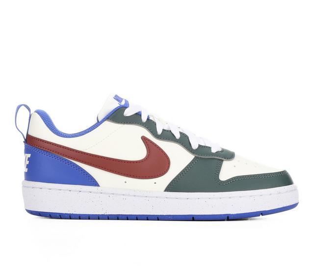 Kids' Nike Big Kid Court Borough Low Recraft Sneakers in Green/Sail/Blue color