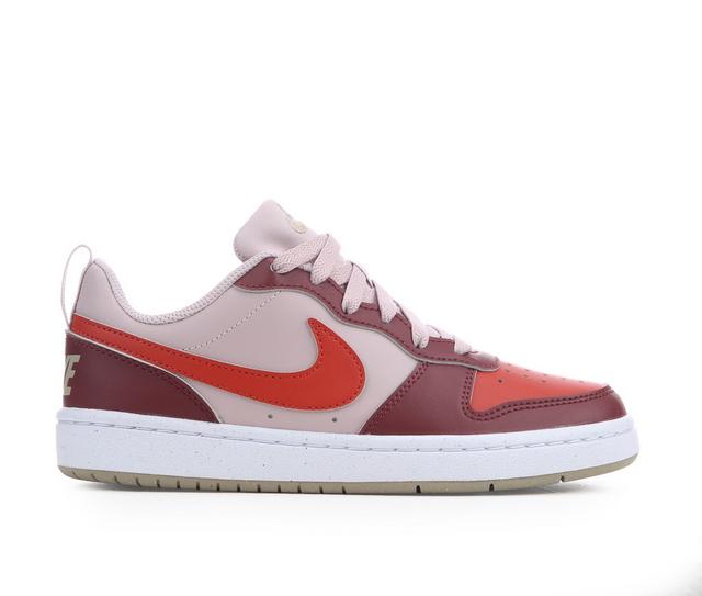 Kids' Nike Big Kid Court Borough Low Recraft Sneakers in Rose/Rd/TeamRed color