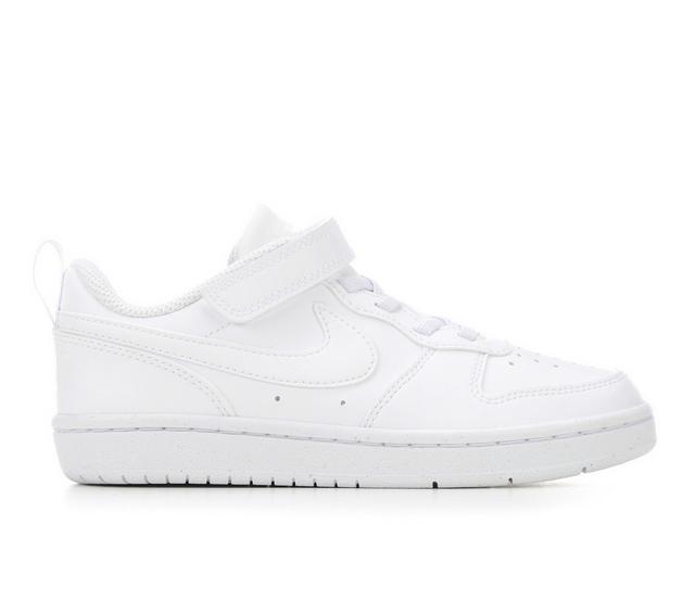 Boys' Nike Little Kid Court Borough Low Recraft PS Sneakers in White/White color