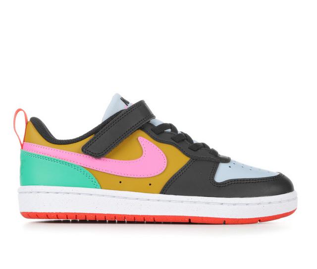 Kids' Nike Little Kid Court Borough Low Recraft PS Sneakers in Blk/Pink/Bronze color