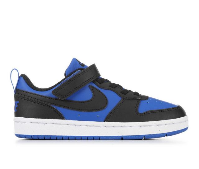 Boys' Nike Little Kid Court Borough Low Recraft PS Sneakers in Royal/Blk/Wht color