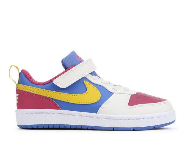 Kids' Nike Little Kid Court Borough Low Recraft Sneakers in Beet/Citron/Prl color