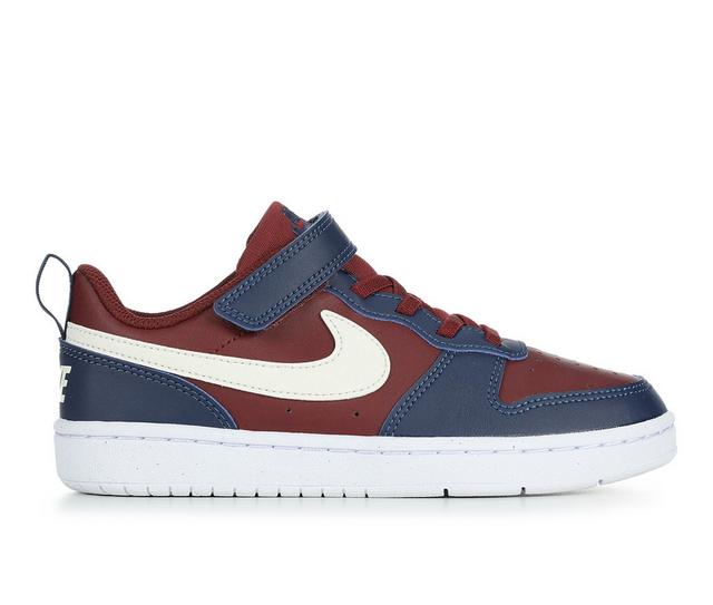 Kids' Nike Little Kid Court Borough Low Recraft Sneakers in TeamRed/Prl/Nvy color