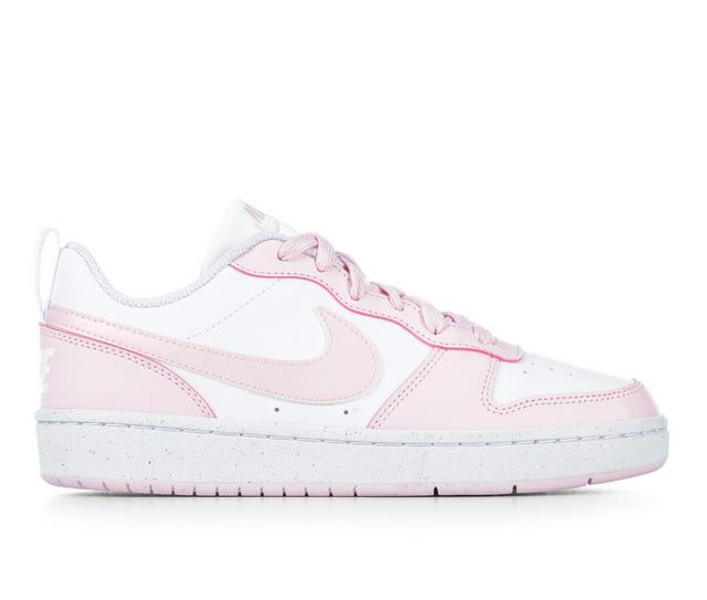 Kids' Nike Big Kid Court Borough Low Recraft Sneakers in White/Pink Foam color