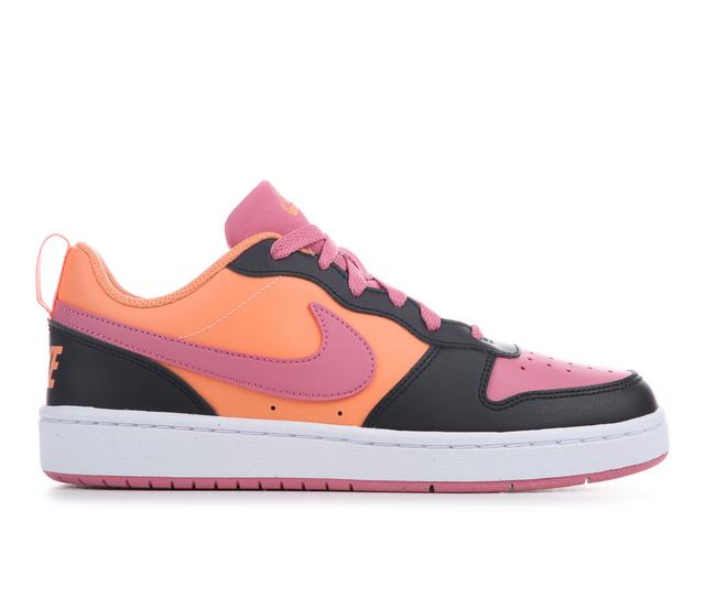 Kids' Nike Big Kid Court Borough Low Recraft Sneakers in Orng/Peony/Blk color