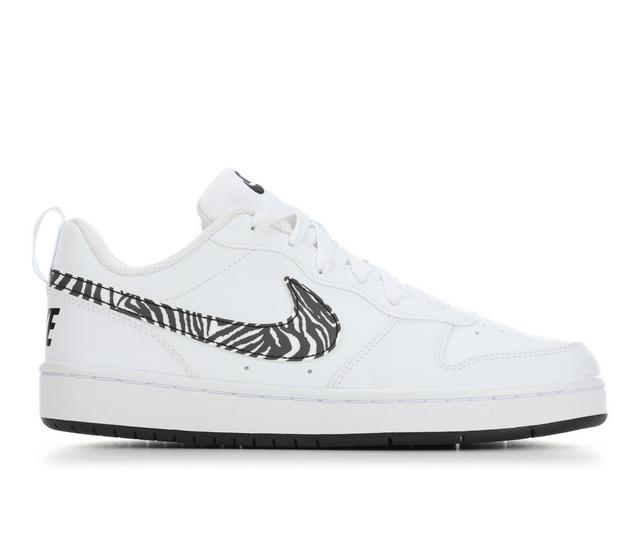 Kids' Nike Big Kid Court Borough Low Recraft Sneakers in Wht/Blk/Zebra color