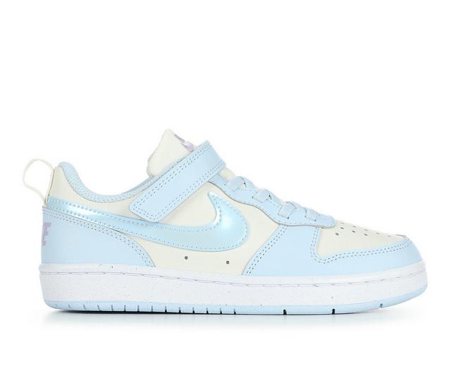 Kids' Nike Little Kid Court Borough Low Recraft Sneakers in Pearl/CelestBlu color