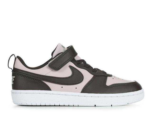 Kids' Nike Little Kid Court Borough Low Recraft Sneakers in Rose/Velv Brown color