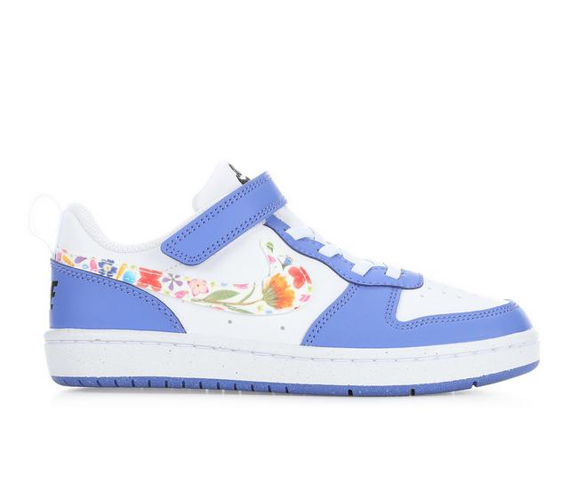 Kids' Nike Little Kid Court Borough Low Recraft Sneakers in Wht/Saphr/Prnt color