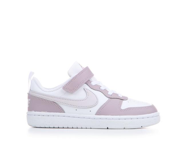 Kids' Nike Little Kid Court Borough Low Recraft Sneakers in Wht/Plum/Wht color