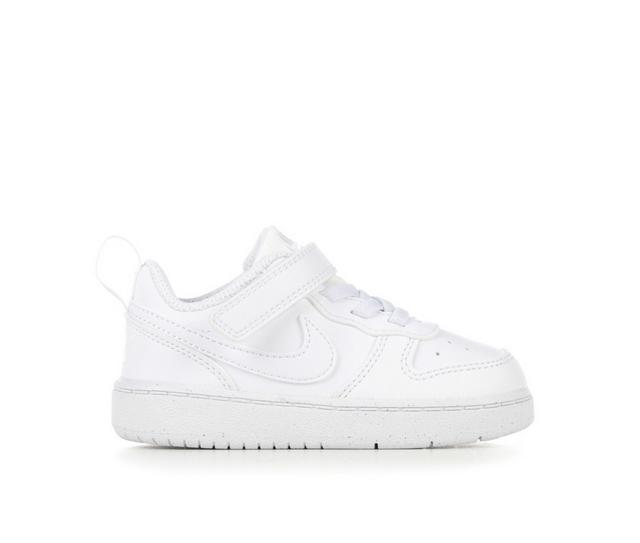 Kids' Nike Toddler Court Borough Low Recraft Sneakers in White/White color