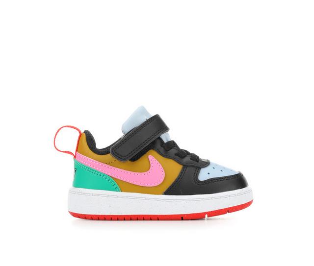 Kids' Nike Toddler Court Borough Low Recraft Sneakers in Blk/Pink/Bronze color