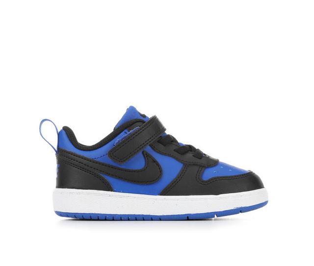 Kids' Nike Infant & Toddler Court Borough Low Recraft Sneakers in Royal/Blk/Wht color