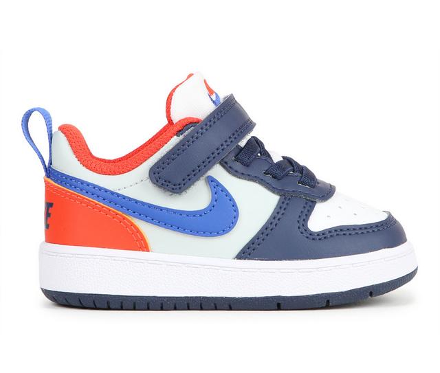 Kids' Nike Infant & Toddler Court Borough Low Recraft Sneakers in MdntNvy/Ryl/Org color