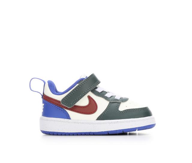 Kids' Nike Infant & Toddler Court Borough Low Recraft Sneakers in Green/Sail/Blue color