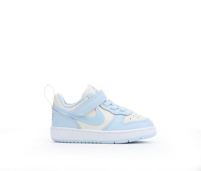Girls' Nike Infant & Toddler Court Borough Low Recraft Sneakers in Pearl/CelestBlu color