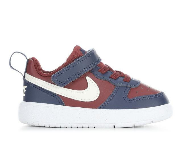 Kids' Nike Infant & Toddler Court Borough Low Recraft Sneakers in TeamRed/Navy color