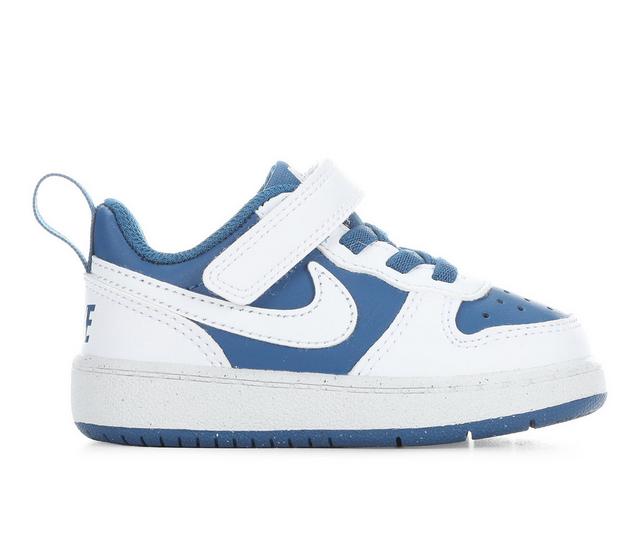 Kids' Nike Infant & Toddler Court Borough Low Recraft Sneakers in CtBlue/Wht/Wht color