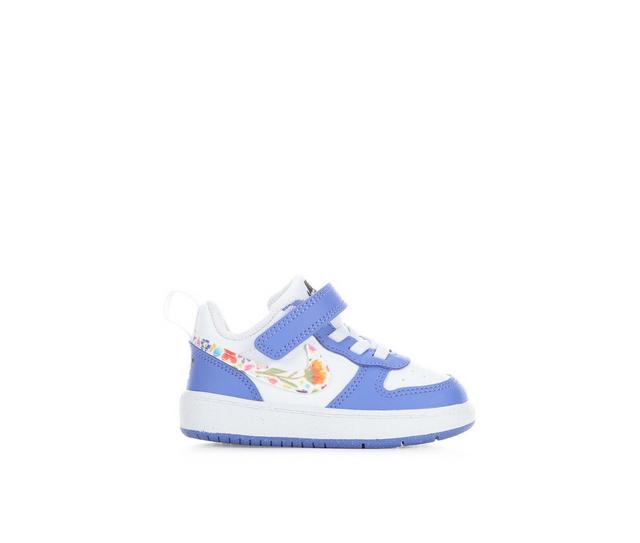 Girls' Nike Infant & Toddler Court Borough Low Recraft Sneakers in Wht/Saphr/Prnt color