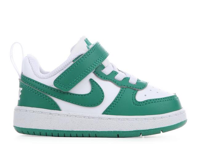 Kids' Nike Infant & Toddler Court Borough Low Recraft Sneakers in Wht/Green/Wht color