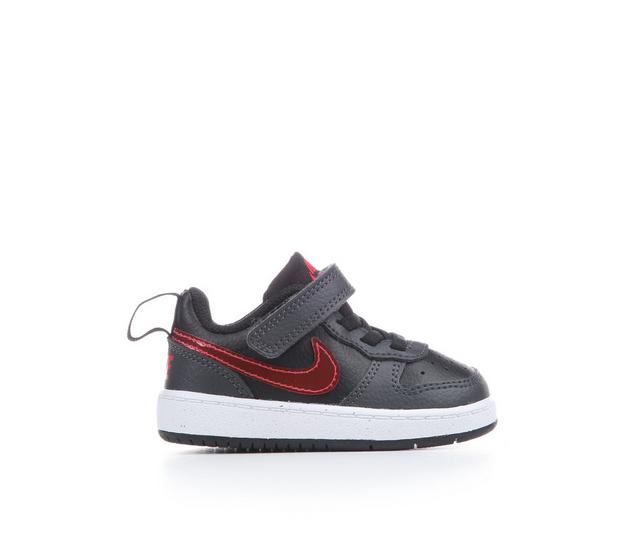 Kids' Nike Infant & Toddler Court Borough Low Recraft Sneakers in Blk/UniRed/Wht color