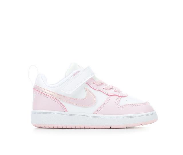 Girls' Nike Infant & Toddler Court Borough Low Recraft Sneakers in White/Pink Foam color