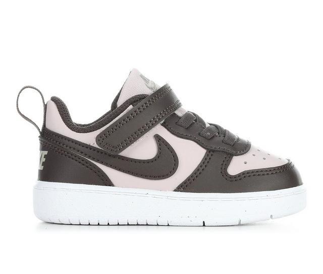 Kids' Nike Infant & Toddler Court Borough Low Recraft Sneakers in Rose/Velv Brown color