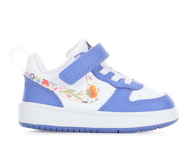 Kids' Nike Infant & Toddler Court Borough Low Recraft Sneakers in Wht/Saphr/Prnt color