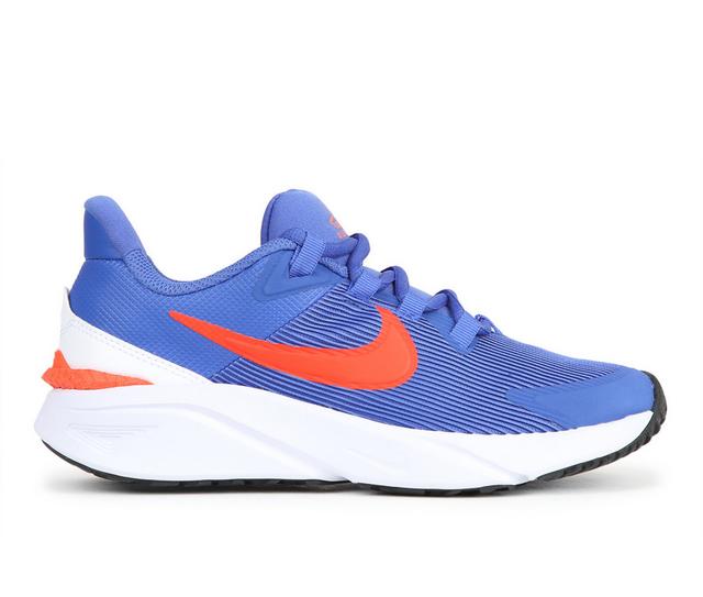 Boys' Nike Big Kid Star Runner 4 Running Shoes in Blue/Org/Wht color