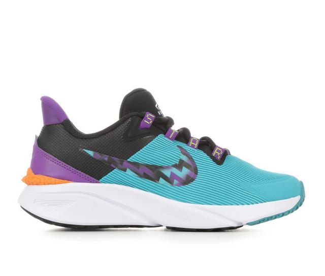 Kids' Nike Big Kid Star Running 4 SE Running Shoes in Teal/Purple/Blk color