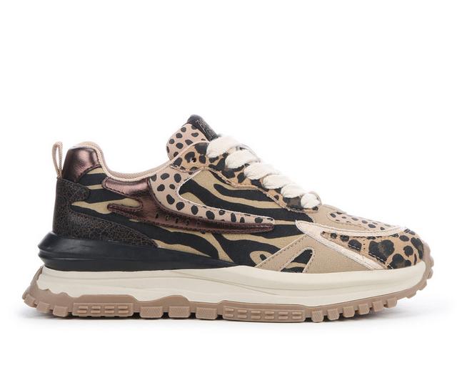 Women's Blowfish Malibu Leo Fashion Sneakers in Tan/Blk/Multi color