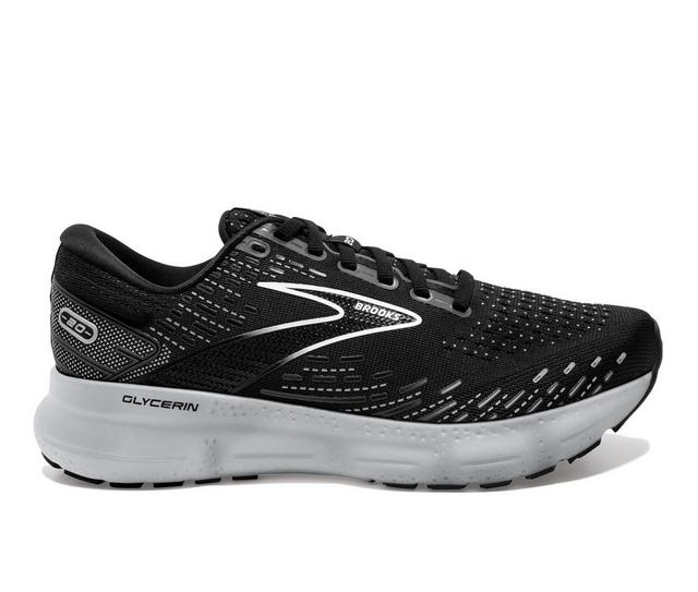 Women's Brooks Glycerin 20 Running Shoes in Black/White color