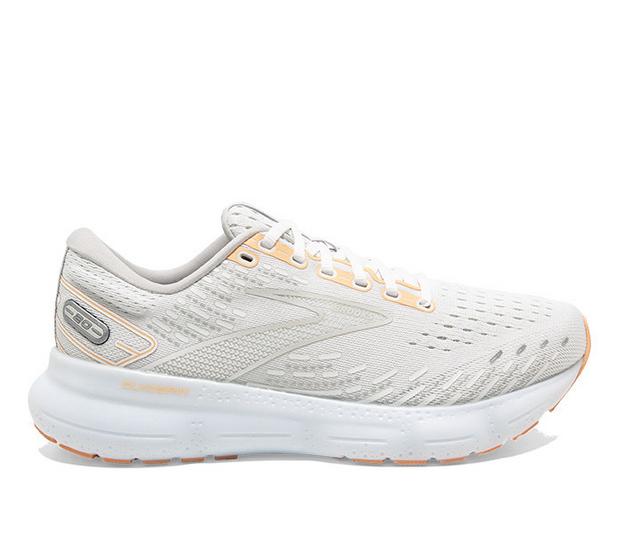 Women's Brooks Glycerin 20 Running Shoes in White/Grey color
