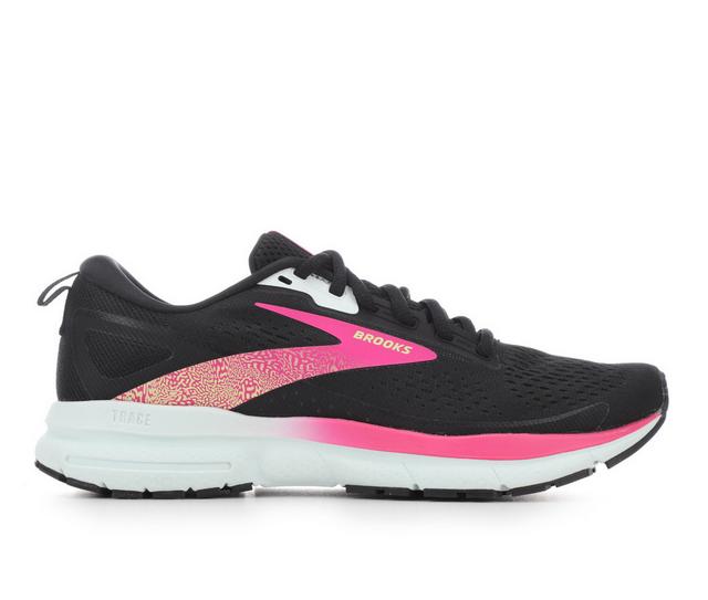 Women's Brooks Trace 3 Running Shoes in Black/Pink color