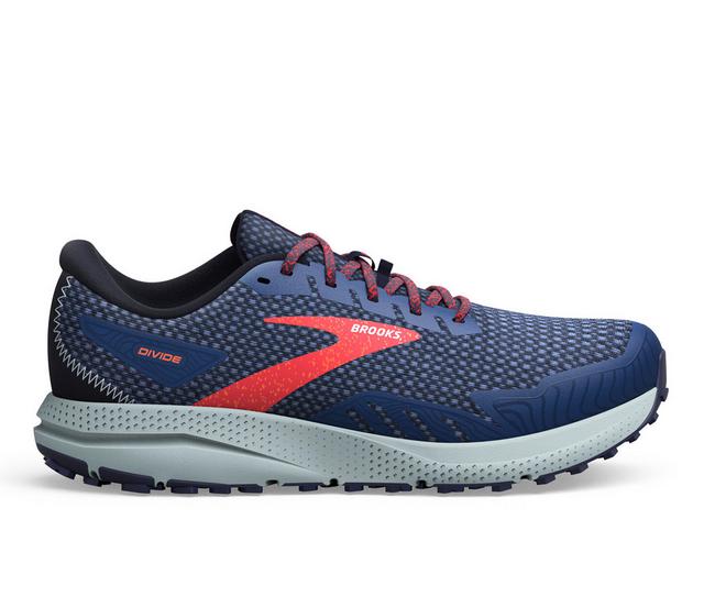 Women's Brooks Divide 4 Trail Running Shoes in NAVY/BITTER color